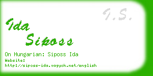 ida siposs business card